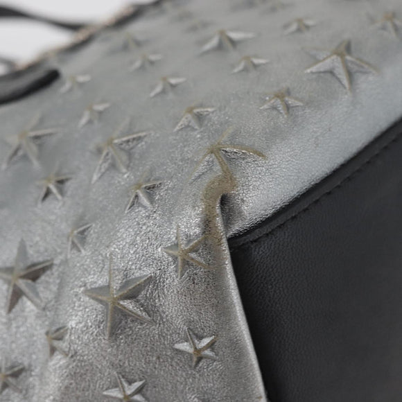 Jimmy Choo Handtasche Leder Hellblau Silber Auth BA13173