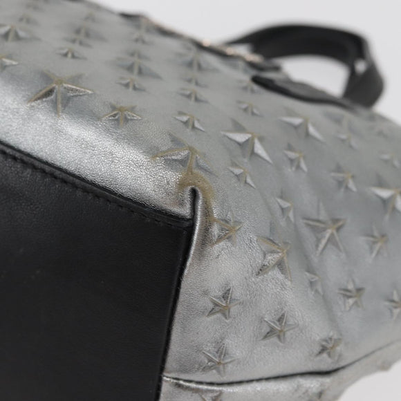 Jimmy Choo Handtasche Leder Hellblau Silber Auth BA13173