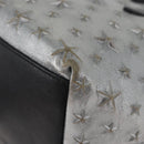 Jimmy Choo Handtasche Leder Hellblau Silber Auth BA13173-16