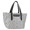 Jimmy Choo Handtasche Leder Hellblau Silber Auth BA13173-1