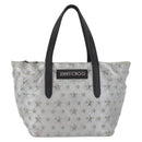 Jimmy Choo Handtasche Leder Hellblau Silber Auth BA13173-13
