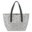 Jimmy Choo Handtasche Leder Hellblau Silber Auth BA13173-2