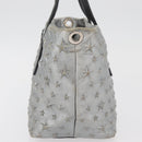 Jimmy Choo Handtasche Leder Hellblau Silber Auth BA13173-3