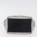 Jimmy Choo Handtasche Leder Hellblau Silber Auth BA13173-5