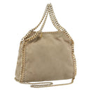 Stella MacCartney Chain Falabella Bag polyester 2way Beige Gold Auth BA13174A-1