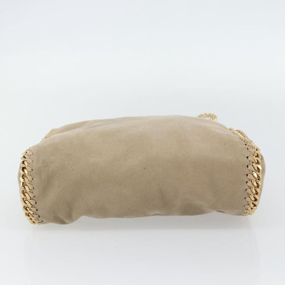 Stella MacCartney Chain Falabella Bag polyester 2way Beige Gold Auth BA13174A