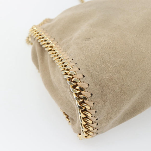 Stella MacCartney Chain Falabella Bag polyester 2way Beige Gold Auth BA13174A