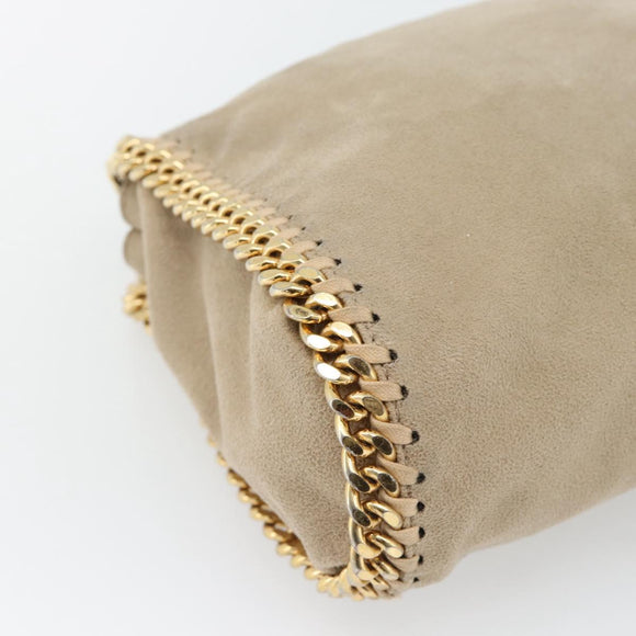 Stella MacCartney Chain Falabella Bag polyester 2way Beige Gold Auth BA13174A