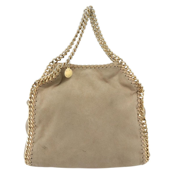 Stella MacCartney Chain Falabella Bag polyester 2way Beige Gold Auth BA13174A