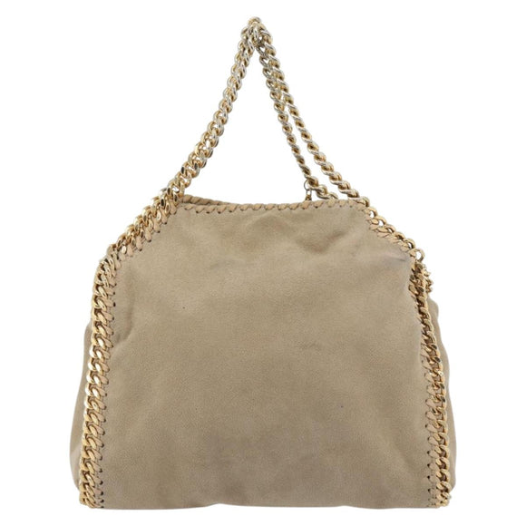 Stella MacCartney Chain Falabella Bag polyester 2way Beige Gold Auth BA13174A