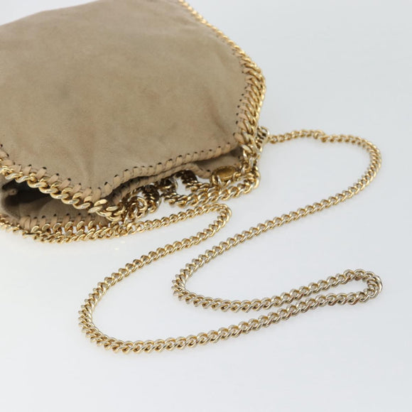 Stella MacCartney Chain Falabella Bag polyester 2way Beige Gold Auth BA13174A