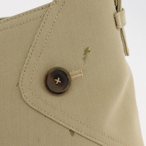 Salvatore Ferragamo Gancini Shoulder Bag Canvas Beige Silver Auth BA13175