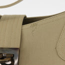 Salvatore Ferragamo Gancini Shoulder Bag Canvas Beige Silver Auth BA13175-17