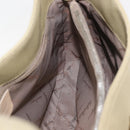 Salvatore Ferragamo Gancini Shoulder Bag Canvas Beige Silver Auth BA13175-20