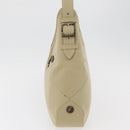 Salvatore Ferragamo Gancini Shoulder Bag Canvas Beige Silver Auth BA13175-4