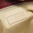 CHANEL Wild Stitch Chain Tote Bag Leather Red Silver CC Auth BA13176-17