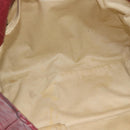 CHANEL Wild Stitch Chain Tote Bag Leather Red Silver CC Auth BA13176-11