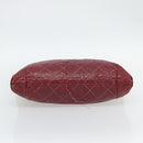 CHANEL Wild Stitch Chain Tote Bag Leather Red Silver CC Auth BA13176-5