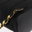 Salvatore Ferragamo Vala Chain Backpack Canvas Black Gold Auth BA13178-12