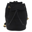 Salvatore Ferragamo Vala Chain Backpack Canvas Black Gold Auth BA13178-2
