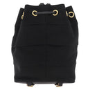 Salvatore Ferragamo Vala Chain Backpack Canvas Black Gold Auth BA13178-3