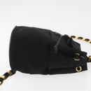 Salvatore Ferragamo Vala Chain Backpack Canvas Black Gold Auth BA13178-4