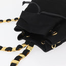 Salvatore Ferragamo Vala Chain Backpack Canvas Black Gold Auth BA13178-6
