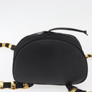 Salvatore Ferragamo Vala Chain Backpack Canvas Black Gold Auth BA13178-9