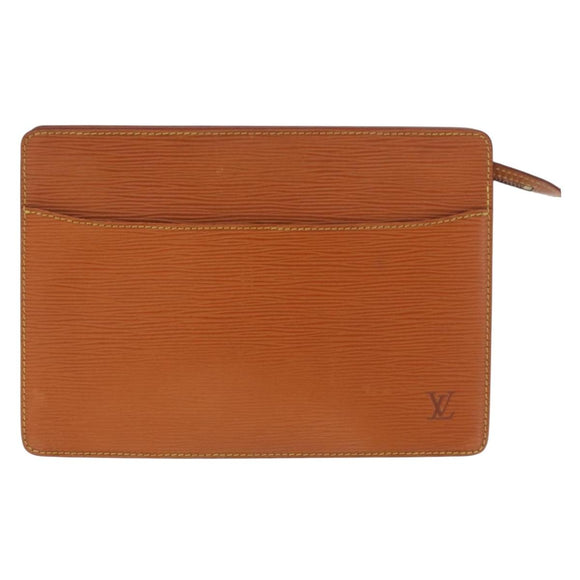 LOUIS VUITTON Epi Pochette Homme Clutch Bag Brown Zipangu M52528 Auth BA13179