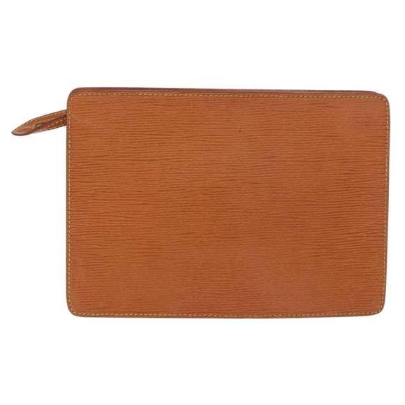 LOUIS VUITTON Epi Pochette Homme Clutch Bag Brown Zipangu M52528 Auth BA13179