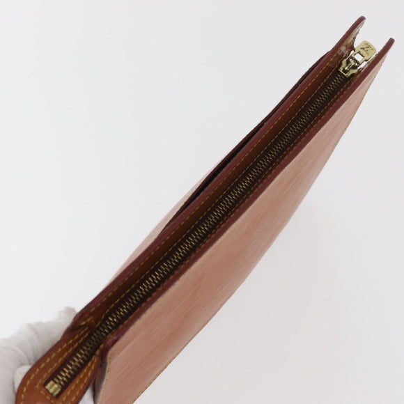 LOUIS VUITTON Epi Pochette Homme Clutch Bag Brown Zipangu M52528 Auth BA13179