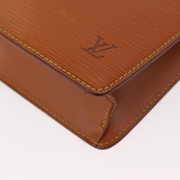 LOUIS VUITTON Epi Pochette Homme Clutch Bag Brown Zipangu M52528 Auth BA13179
