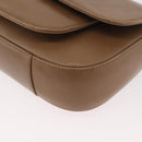 BALLY Chain Shoulder Bag Leather Beige Silver Auth BA13180-14