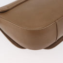 BALLY Chain Shoulder Bag Leather Beige Silver Auth BA13180-15