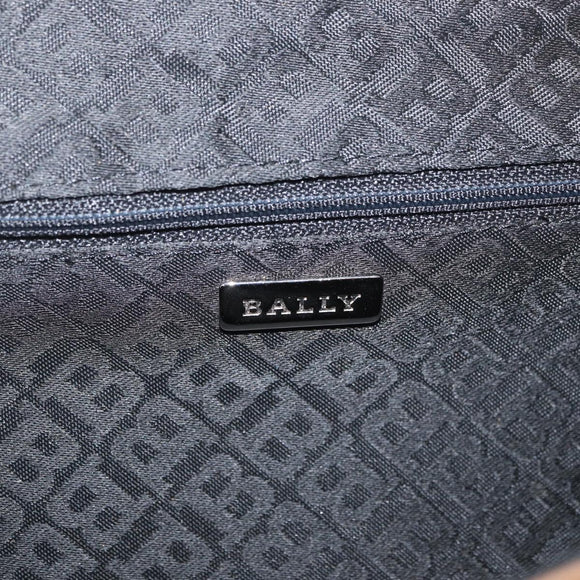 BALLY Chain Shoulder Bag Leather Beige Silver Auth BA13180