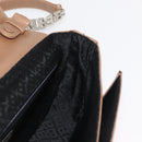 BALLY Chain Shoulder Bag Leather Beige Silver Auth BA13180-19