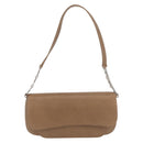 BALLY Chain Shoulder Bag Leather Beige Silver Auth BA13180-13
