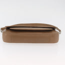 BALLY Chain Shoulder Bag Leather Beige Silver Auth BA13180-5