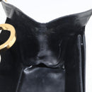 Salvatore Ferragamo Gancini Ketten-Schultertasche Leder Weiß Gold Auth BA13182-18