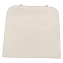Salvatore Ferragamo Gancini Ketten-Schultertasche Leder Weiß Gold Auth BA13182-2