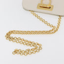 Salvatore Ferragamo Gancini Ketten-Schultertasche Leder Weiß Gold Auth BA13182-7
