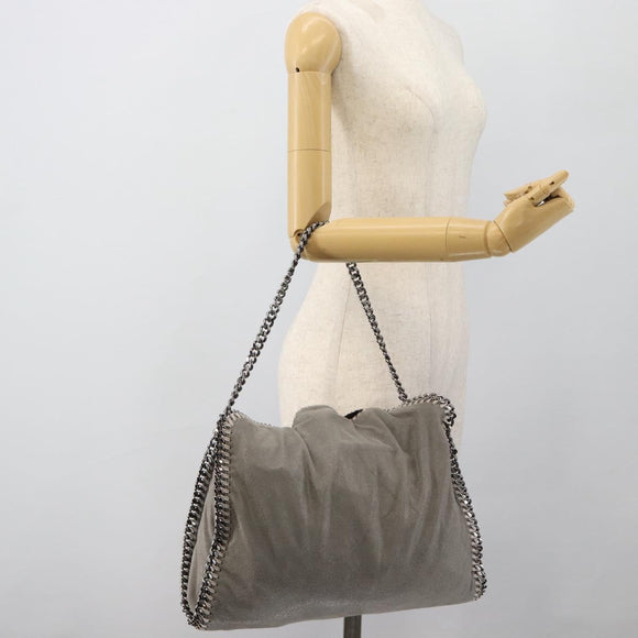 Stella MacCartney Chain Falabella Bag polyester 2way Gray 234387 Auth BA13183