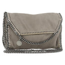 Stella MacCartney Chain Falabella Bag polyester Gray Silver Auth BA13184-1