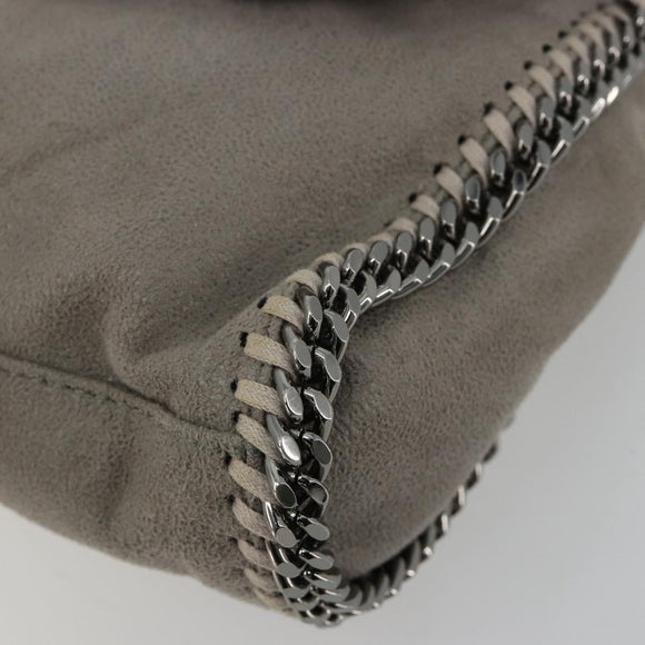 Stella MacCartney Chain Falabella Bag polyester Gray Silver Auth BA13184