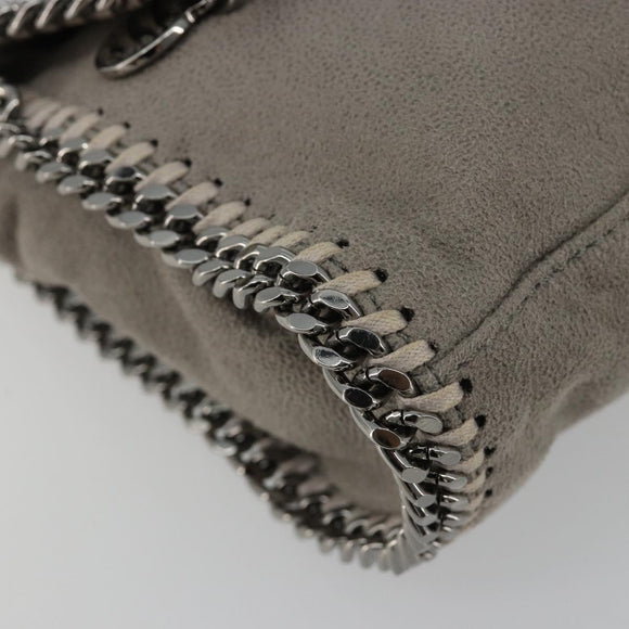 Stella MacCartney Chain Falabella Bag polyester Gray Silver Auth BA13184