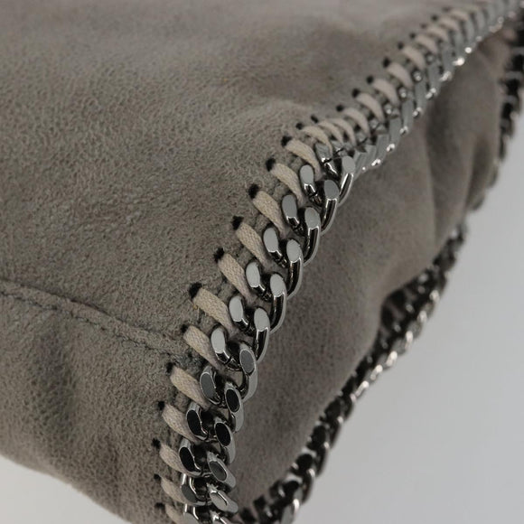 Stella MacCartney Chain Falabella Bag polyester Gray Silver Auth BA13184