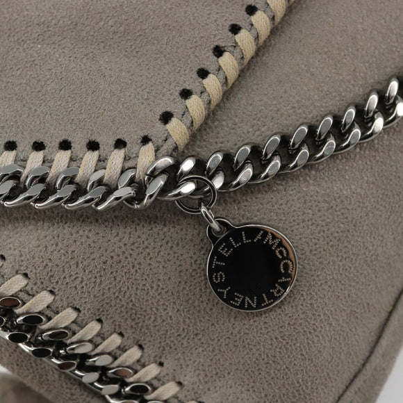 Stella MacCartney Chain Falabella Bag polyester Gray Silver Auth BA13184