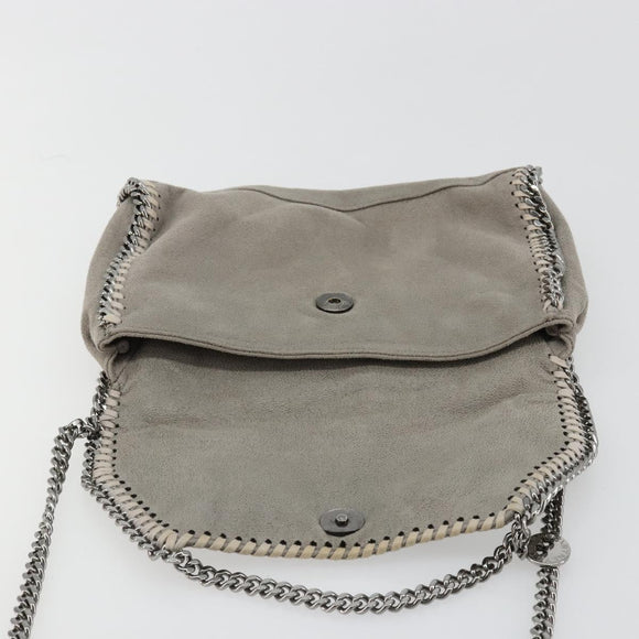 Stella MacCartney Chain Falabella Bag polyester Gray Silver Auth BA13184