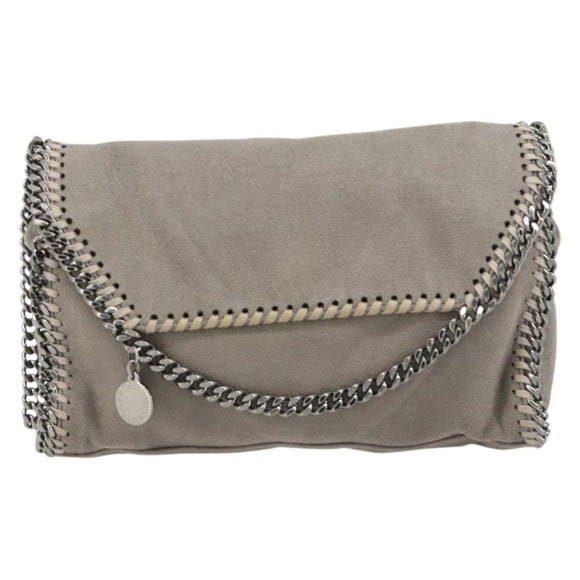 Stella MacCartney Chain Falabella Bag polyester Gray Silver Auth BA13184