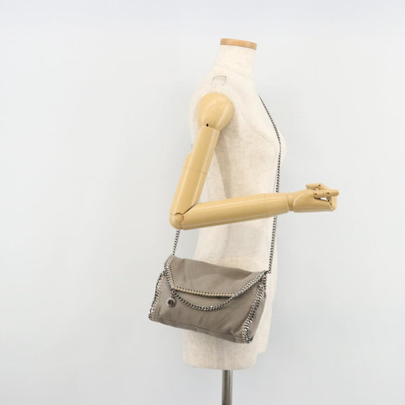 Stella MacCartney Chain Falabella Bag polyester Gray Silver Auth BA13184